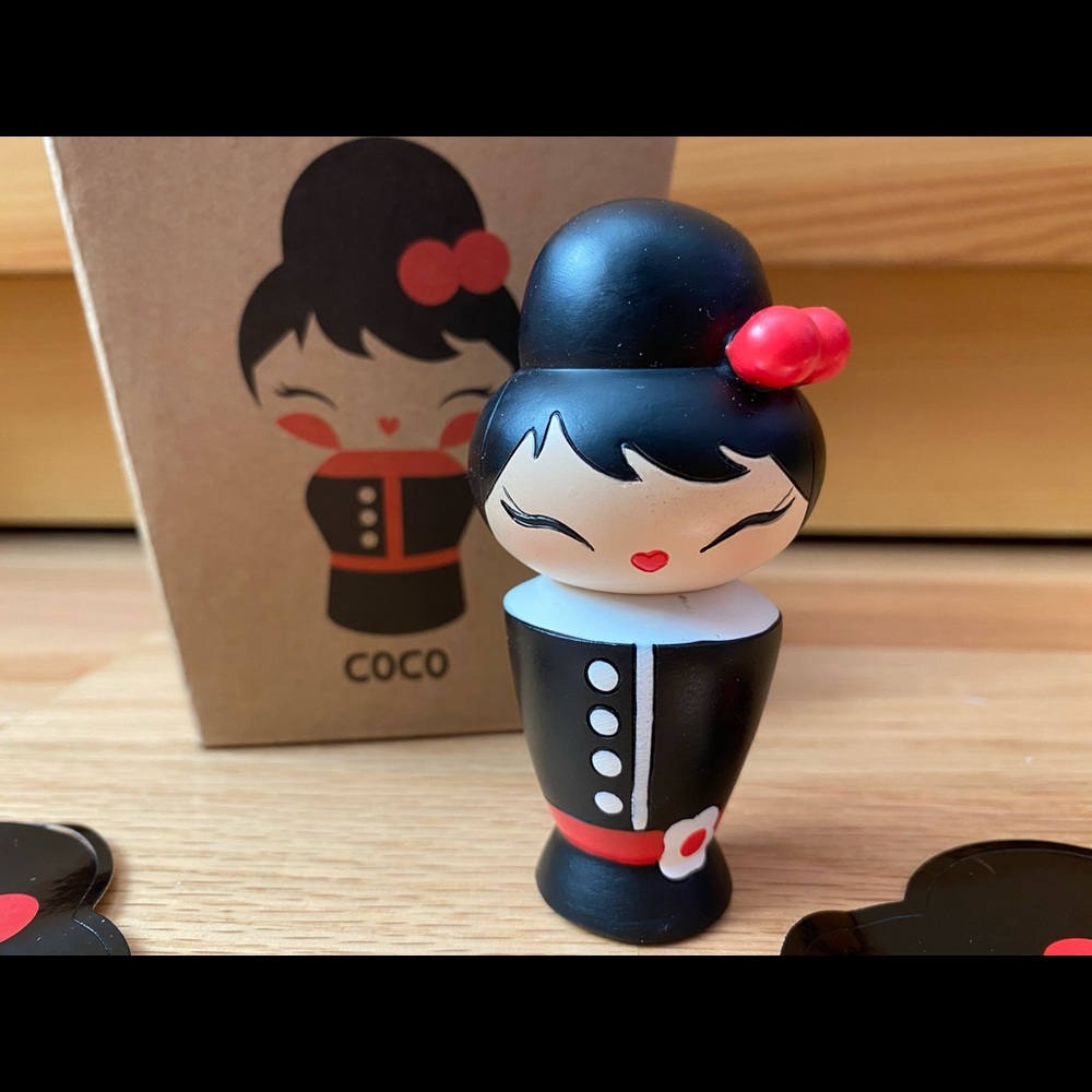 Momiji Coco Chanel Kokeshi Doll Figurine